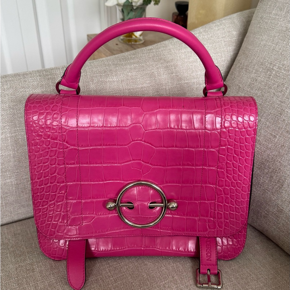 Pink Crocodile Embossed JW Anderson Handbag crossbody new
